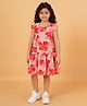 Creative Kids Frill Sleeves Floral Printed Dress - Pink