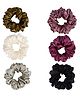 Arendelle Set Of 6 Solid Scrunchies - Multi Colour