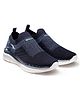 asian Colour Blocked Slip On Walking Shoes - Navy Blue