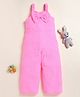 Little Marine Cotton Blend Sleeveless Bow Applique Detailed Jumpsuit - Pink