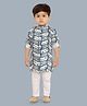 little desi Pure Cotton Woven Full Sleeves Abstract Printed Kurta Pyjama Set - Blue