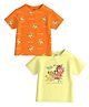 Nautinati Cotton Disney The Lion King Featuring Pack Of 2 Half Sleeves Characters Printed Tees - Green & Orange