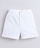 Aww Hunnie Cotton Twill Solid Shorts - White