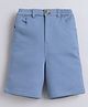 Aww Hunnie Cotton Twill Solid Shorts - Blue