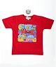 BABY CLOSET Hosiery Cotton Half Sleeves Doodle Printed Tee - Red