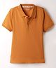 HoneyHap Premium 100% Cotton Knit Half Sleeves Solid Color Polo T-Shirt with Bio Finish - Golden Oak