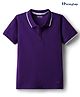 Honeyhap Premium 100% Cotton Knit Half Sleeves Solid Color Polo T-Shirt - Acai