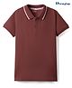 Honeyhap Premium  100% Cotton Knit Bio Finish Half Sleeves Solid Color Polo T-Shirt - Cinnamon