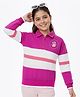 Pine Kids Cotton Knit Full Sleeves Sweatshirt With Brooklyn Print - Fuchsia