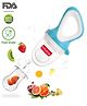 Babyhug Fruit & Food Nibbler with Easy Grip Handle - Blue| Food Grade| Introduction to New Food| Bite-Resistant Silicone Pouch| Easy Grip Handle| Hygienic Flip Cap