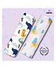 LazyToddler  Cotton Soft Flannel Swaddles Wrap for Newborn Baby Set of 2 (Sun & Rhino)