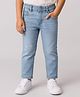Babyhug Cotton Denim Full Length Washed Jeans With Stretch - Light Blue