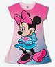 Wear Your Mind Cotton Knit Mickey & Friends Featuring Half Sleeves Minnie Mouse Character Printed Dress - Pink