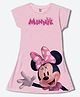 Wear Your Mind Cotton Knit Mickey & Friends Featuring Half Sleeves Minnie Mouse Character Printed Dress - Pink