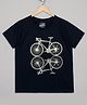 The Sandbox Clothing Co Cotton Knit Half Sleeves Cycle Printed Tee - Navy Blue