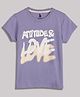 Lil Tomatoes Cotton Half Sleeves Attitude & Love Text Printed Tee - Light Purple
