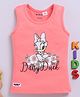 Biskid Cotton Disney Mickey & Friends Featuring Sleeveless Daisy Duck Printed Top - Peach