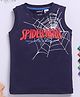 Biskid Cotton Marvel Featuring Sleeveless Spiderman Printed Tee - Navy Blue