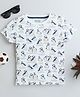 BABY NATION Cotton Half Sleeves Penguins Printed Tee - White