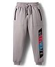 Pine Kids Knit Full Length Lounge Pant with Text Print - Grey
