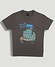 Sportking Cotton Half Sleeves Garbage Truck Printed Tee - Dark Grey