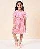 StyloBug Viscose Rayon Half Sleeves Checked Dress - Pink