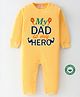 BLUSHES 100% Cotton Fathers Day Theme Half Sleeves My Dad Is My Hero Text Printed Romper - Yellow