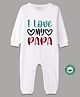 BLUSHES 100% Cotton Fathers Day Theme Half Sleeves I Love My Papa Text Printed Romper - White