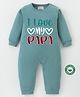 BLUSHES 100% Cotton Fathers Day Theme Half Sleeves I Love My Papa Text Printed Romper - Olive Green