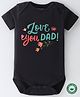BLUSHES 100% Cotton Fathers Day Theme Half Sleeves Love You Dad Text Printed Onesie - Black