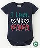BLUSHES 100% Cotton Fathers Day Theme Half Sleeves I Love My Papa Text Printed Onesie - Navy Blue