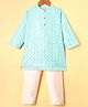 Babyhug Woven Full Sleeves Embroidered Kurta Pajama Set - Mint