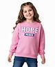 Honeyhap Premium 100% Cotton Knit With Bio Finish Full Sleeves Sweatshirt With Text Print - Pink A Boo