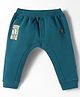 Pepito Knit Full Length Fleece Pant with Text Print - Teal Blue