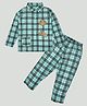 Kiwi Cotton Knit Full Sleeves Checked Coordinating Night Suit Set - Green