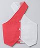 Taffykids 100% Linen Sleeveless Colour Blocked Crop Top - White & Coral