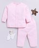 Clt.s Cotton Knit Full Sleeves Clouds Printed Coordinating Night Suit Set - Pink