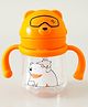 Polar Bear Print Tritan Weighted Straw Sipper Bottle 240 ml- Yellow| BPA-Free| Soft Silicone Straw| 360° Drinking| Twin Handles| Spill-Proof Lid| Training Cup for Boys & Girls