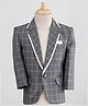 Jeet Ethnics Woven Full Sleeves Checked Blazer - Grey