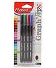 Maped Graph'Peps Fine Liners Pack of 4 - Black Green Red Blue