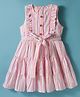Tweetoons Cotton Woven Sleeveless Striped Frock With Belt - Pink