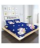 Filymore Kids Elastic fitted Blue Unicorn Theam Double bedsheet with two pillow cover made with pure microfiber(colour-Navyblue)
