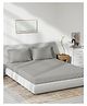 Trance Home Linen300TC Bamboo Fitted Queen Size Bedsheet with 2 Pillow Cover - Silver Grey