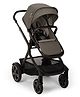 Nuna Demi Next Baby Stroller-Height Adjustable Parent Handle Bar-With Cup Holder-Wide Front Wheels-Grey
