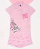 Pantaloons Junior Cotton Knit Warner Bros Featuring Half Sleeves Tom & Jerry Character Printed Shirt With Shorts Set - Pink Frosting