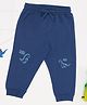 Pantaloons Baby Cotton Knit Roar Text Printed Track Pants - Blue