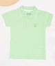 Pantaloons Baby Cotton Knit Half Sleeves Robot Printed Polo Tee - Light Green
