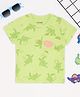 Pantaloons Baby Cotton Knit Half Sleeves Turtles Printed Tee - Sharp Green