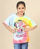 Kidsville Cotton Mickey & Friends Featuring Half Sleeves Minnie Mouse Printed Tee - Blue Pink & Yellow