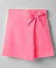 CrayonFlakes Knit Bow Applique Detailed Skorts - Pink